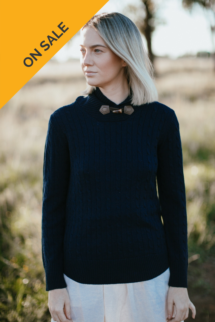 Shawl Collar Jumper - Navy