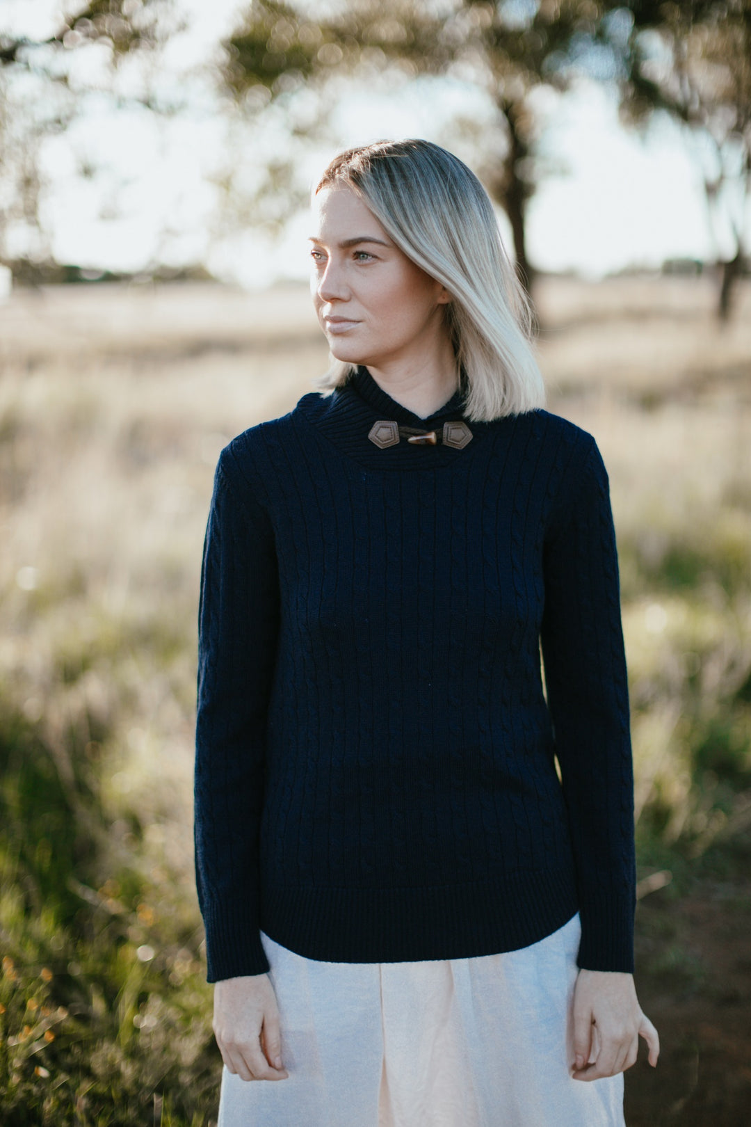 Shawl Collar Jumper - Navy