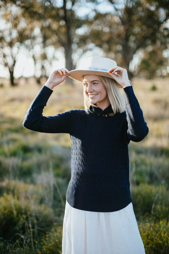 Shawl Collar Jumper - Navy