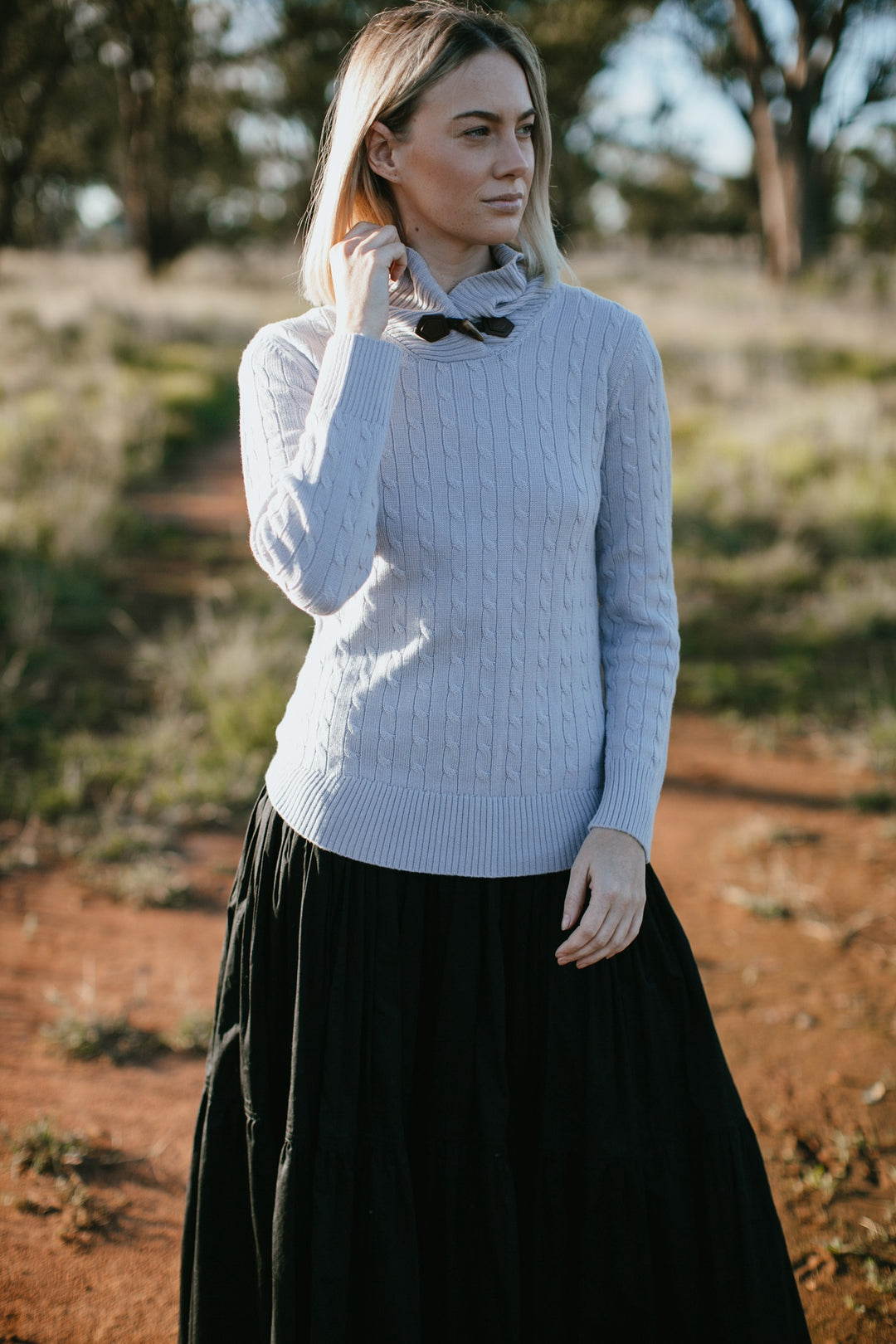 Shawl Collar Jumper - Steel Grey