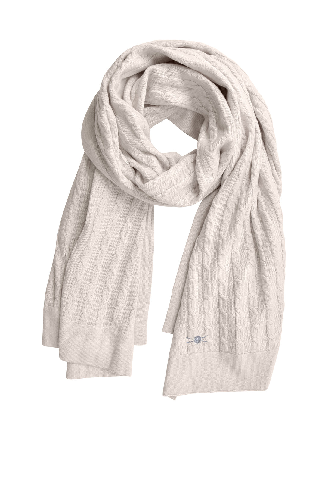 Oversize Cable Knit Scarf - Oatmeal